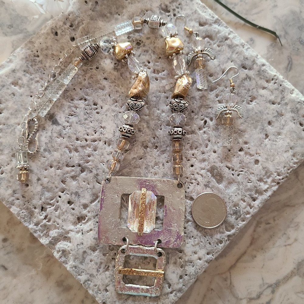 Crystal with Gold & Silver